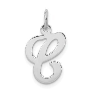 Sterling Silver, Sophia Collection, Small Script Initial C Pendant